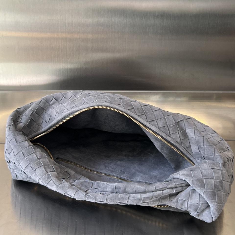 Bottega Veneta Jodie dark grey suede 600261 48x40x16cm-duoc-ban-tai-Hvip Bags and Accessories