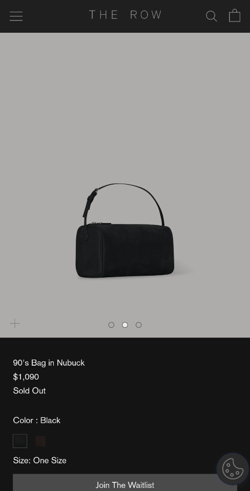 The Row 90's Bag in Nubuck dark black 19.5x10x8cm -duoc-ban-tai-Hvip Bags and Accessories
