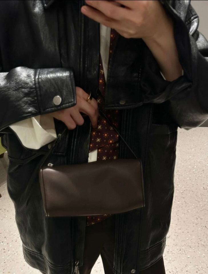 The Row 90's Bag in smooth calfskin Leather brown Melange 19.5x10x 8cm -duoc-ban-tai-Hvip Bags and Accessories