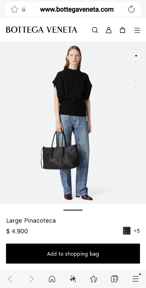 Bottega Veneta Large Pinacoteca Black/fondant 817166 23*43*14.5cm-duoc-ban-tai-Hvip Bags and Accessories