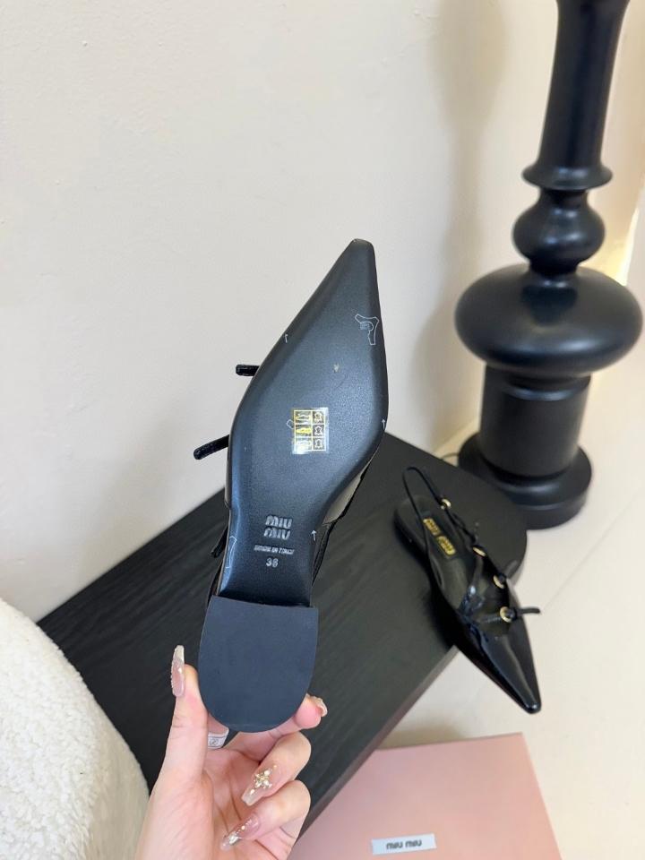 Miu Miu Leather slingback ballerinas with buckles black 5F476E (1)-duoc-ban-tai-Hvip Shoes and Clothes