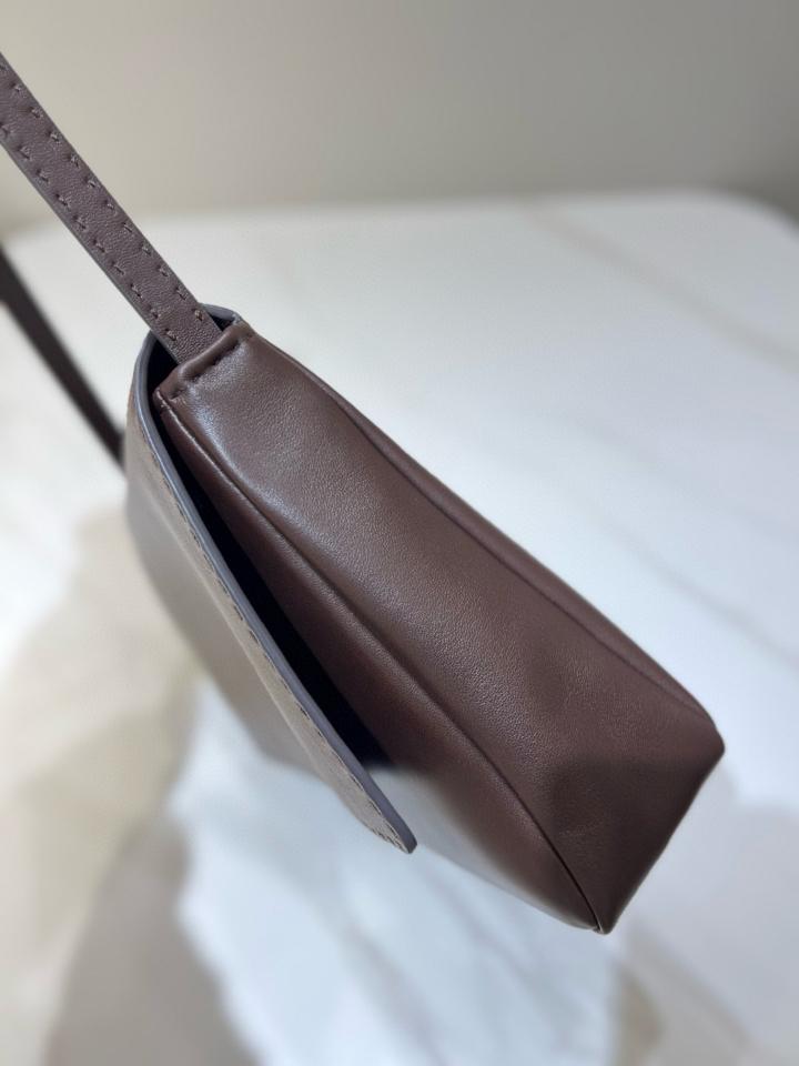 The Row Nuance Hobo Bag in sleek nappa Leather Dark brown 27.9 x 7.6 x22.1 cm -duoc-ban-tai-Hvip Bags and Accessories
