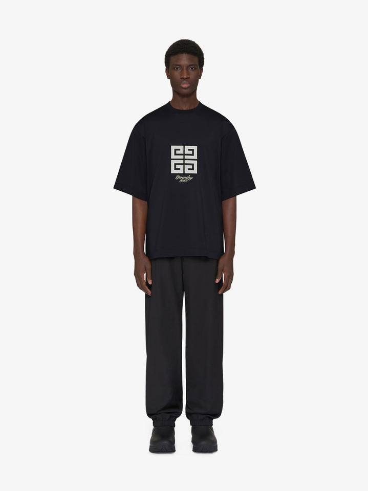GIVENCHY 4G Mesh Embroidered Logo Classic Fit Short Sleeve T-Shirt BM712H3YMV001-duoc-ban-tai-Hvip Shoes and Clothes