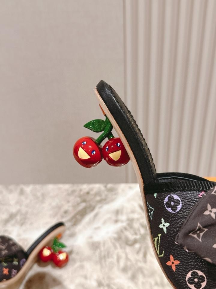 Louis Vuitton LV x TM Cherie Mules leather black logo 55mm (1)  -duoc-ban-tai-Hvip Shoes and Clothes