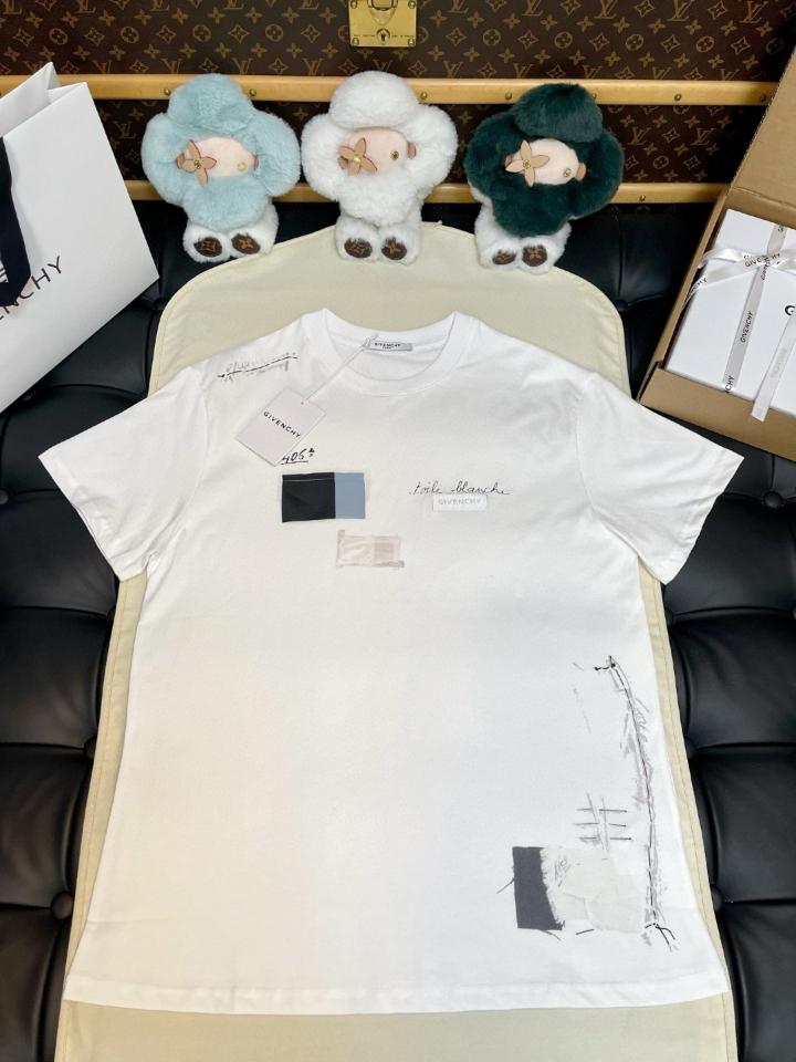 Givenchy T-shirt in cotton with Trompe l'Œil pattern white BM71NK3YRN100-duoc-ban-tai-Hvip Shoes and Clothes