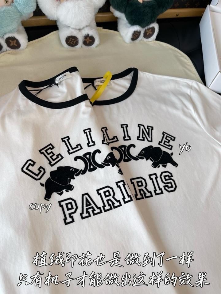 Celine regular t-shirt IN cotton jersey white-duoc-ban-tai-Hvip Shoes and Clothes