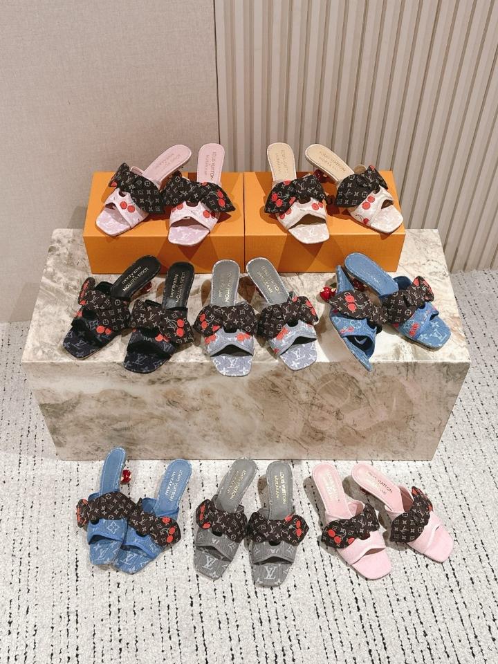 Louis Vuitton LV x TM Cherie Mules grey 55mm (1)-duoc-ban-tai-Hvip Shoes and Clothes