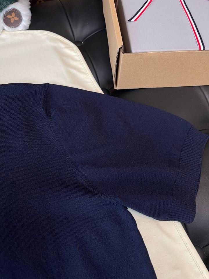 Thom Browne STRETCH VISCOSE TENNIS POLO navy blue -duoc-ban-tai-Hvip Shoes and Clothes