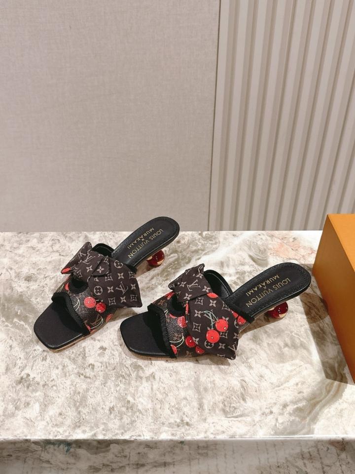 Louis Vuitton LV x TM Cherie Mules leather brown 🍒55mm (1) -duoc-ban-tai-Hvip Shoes and Clothes