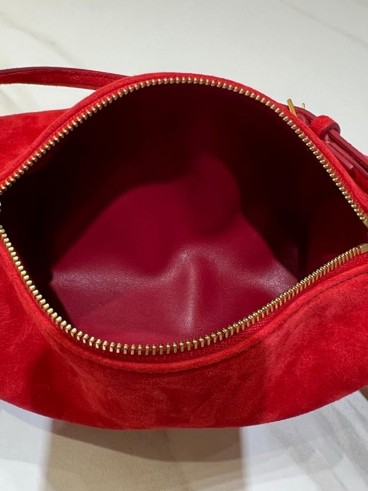 The Row 90's Bag in Nubuck red 19.5x10x8cm -duoc-ban-tai-Hvip Bags and Accessories