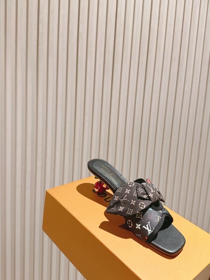 Louis Vuitton LV x TM Cherie Mules leather black logo 55mm (1)  -duoc-ban-tai-Hvip Shoes and Clothes