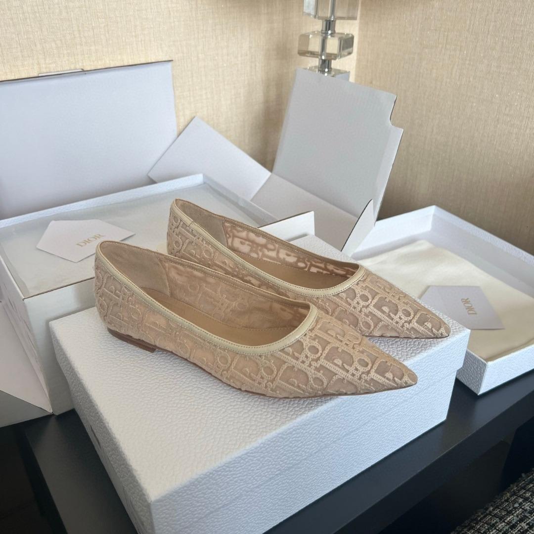 Dior Adiorable flat shoes Dior Oblique Embroidered Mesh-duoc-ban-tai-Hvip Shoes and Clothes