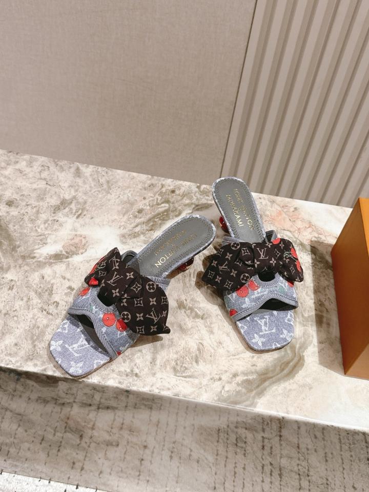Louis Vuitton LV x TM Cherie Mules grey 🍒55mm (1) -duoc-ban-tai-Hvip Shoes and Clothes