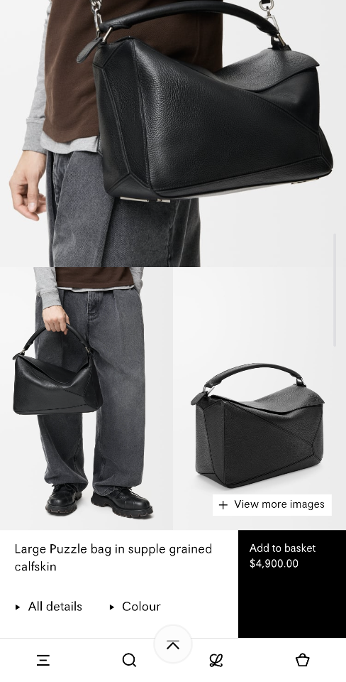 Loewe Large Puzzle bag in supple grained calfskin B510PNLX03 black -duoc-ban-tai-Hvip Bags and Accessories