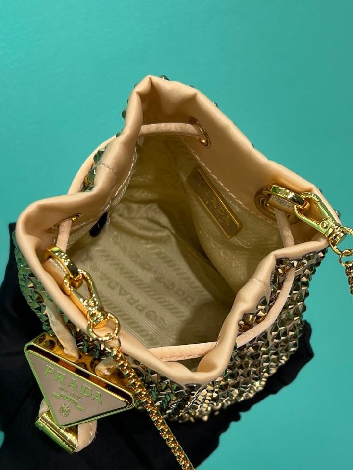 Prada Satin mini-pouch with crystals caramel 1NR016 10x12x7cm-duoc-ban-tai-Hvip Bags and Accessories