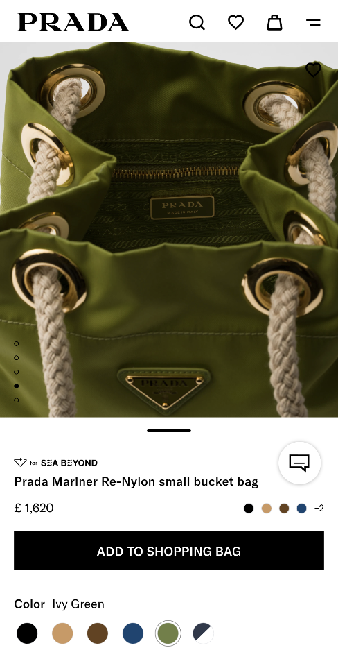 Prada Mariner Re-Nylon small bucket bag Ivy Green 1BE082 23.5x28x16.5cm-duoc-ban-tai-Hvip Bags and Accessories