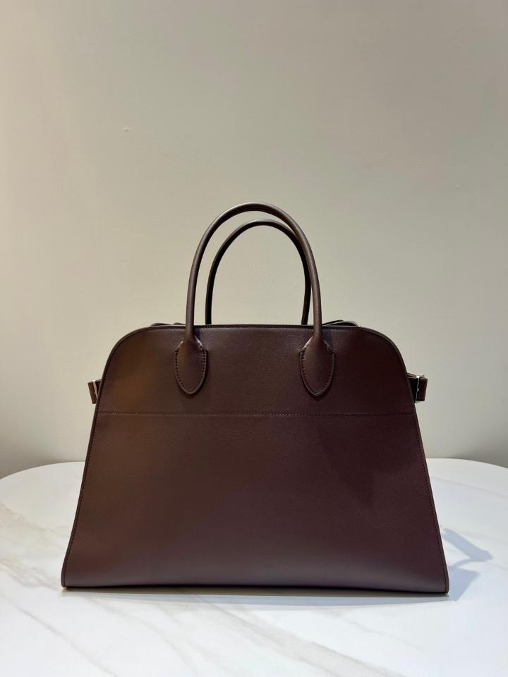The Row Soft Margaux 15 Bag in Leather  Dark brown 38.5x16x30cm-duoc-ban-tai-Hvip Bags and Accessories