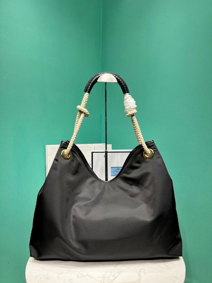 Prada Mariner large Re-Nylon shoulder bag black 1BC244 48x39x14cm-duoc-ban-tai-Hvip Bags and Accessories
