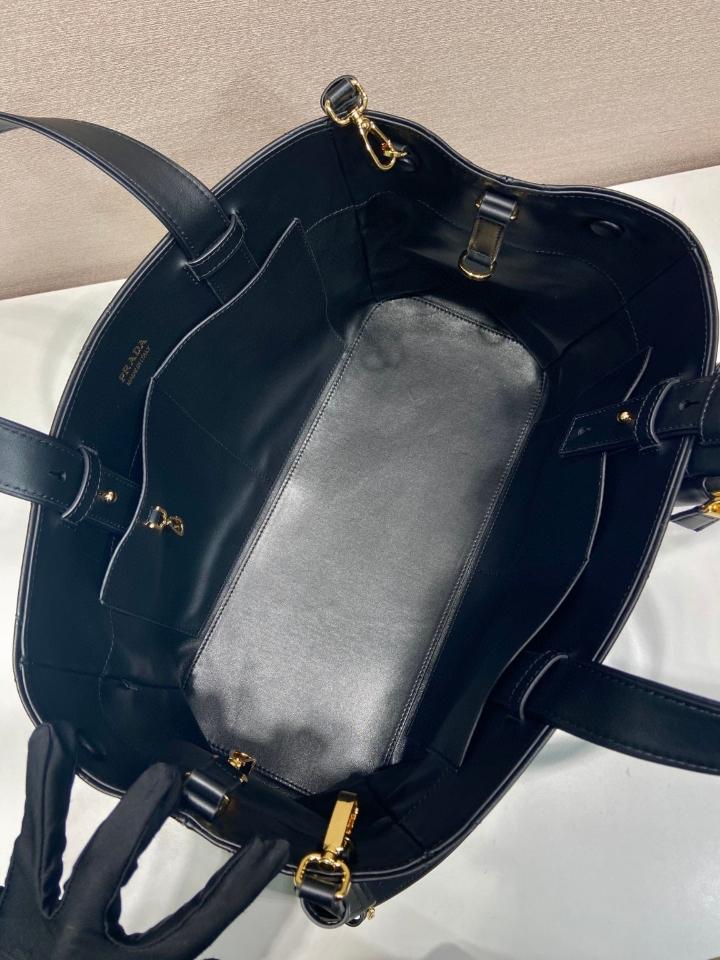Prada Large Quilted Leather Tote Bag Black 1BG547 38x25x17.5cm-duoc-ban-tai-Hvip Bags and Accessories
