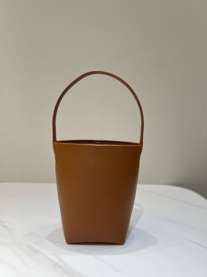 Small smooth calfskin leather tote bag brown 24X22X11cm -duoc-ban-tai-Hvip Bags and Accessories