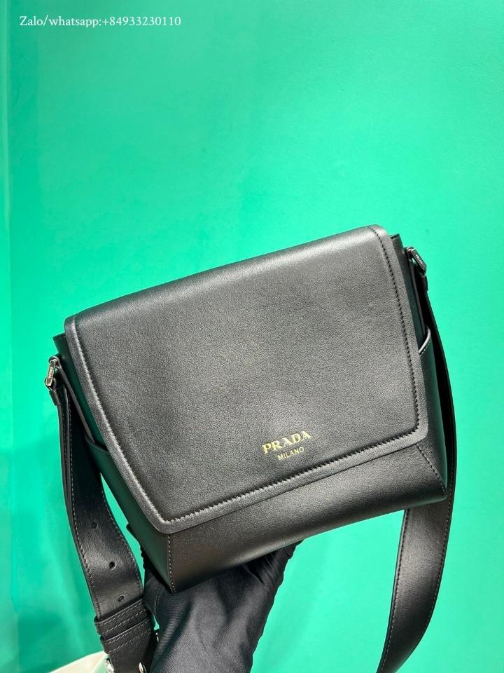 Prada medium leather shoulder bag black 2VD069 22x22x12cm-duoc-ban-tai-Hvip Bags and Accessories
