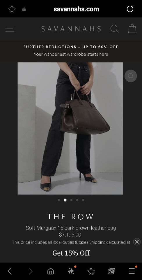 The Row Soft Margaux 15 Bag in Leather  Dark brown 38.5x16x30cm-duoc-ban-tai-Hvip Bags and Accessories