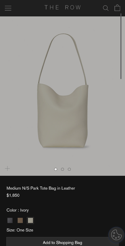 The Row Medium N/S Park Tote Bag in Leather ivory 30X28X15.5cm-duoc-ban-tai-Hvip Bags and Accessories