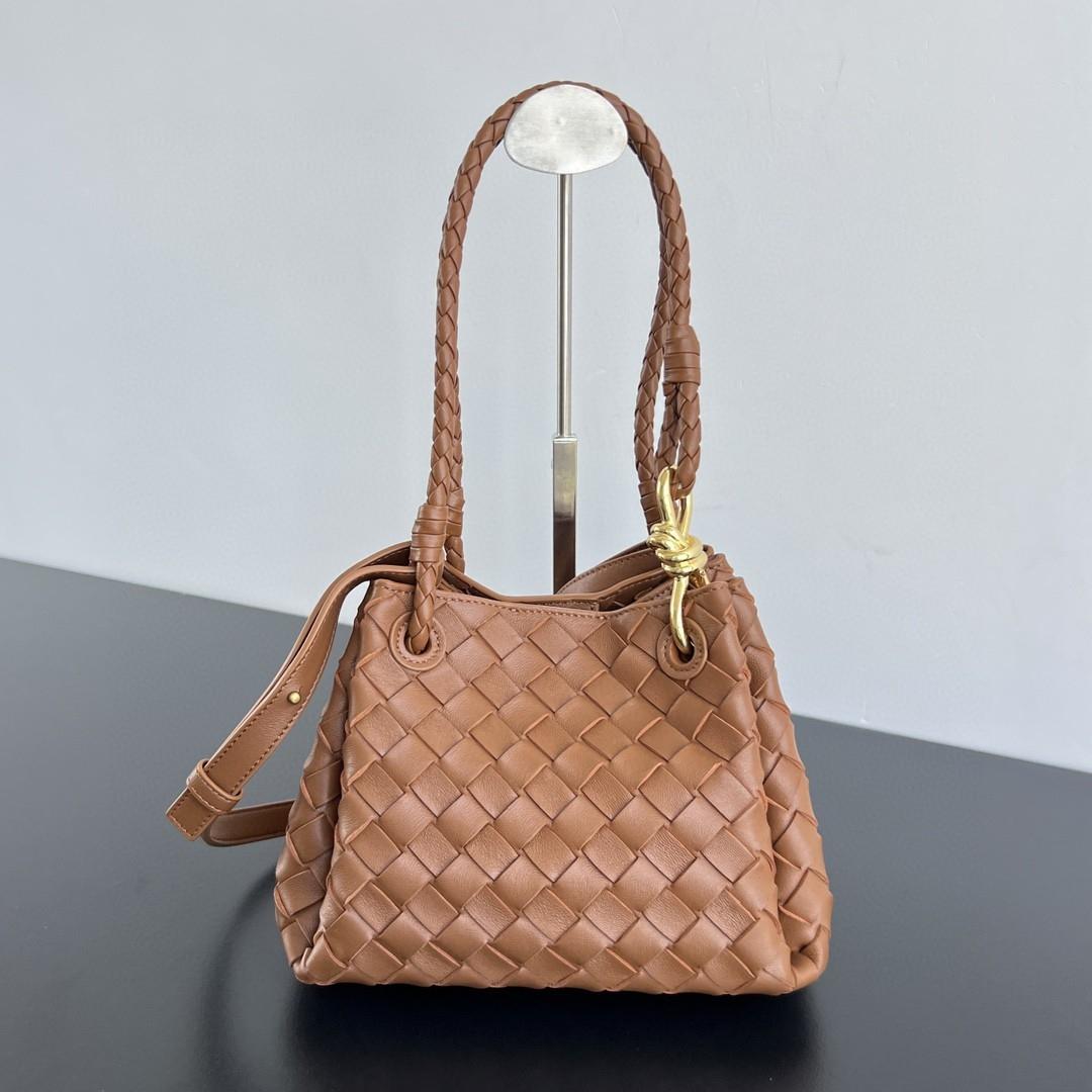 Bottega Veneta Small Parachute Intrecciato brown 796569 21X17X16.5cm-duoc-ban-tai-Hvip Bags and Accessories