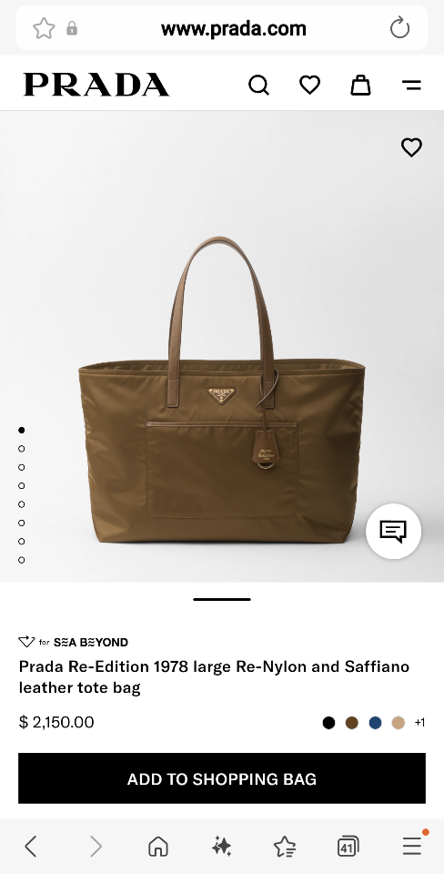 Prada Re-Edition 1978 large Re-Nylon and Saffiano leather tote bag Cork Beige 43x31x15cm-duoc-ban-tai-Hvip Bags and Accessories