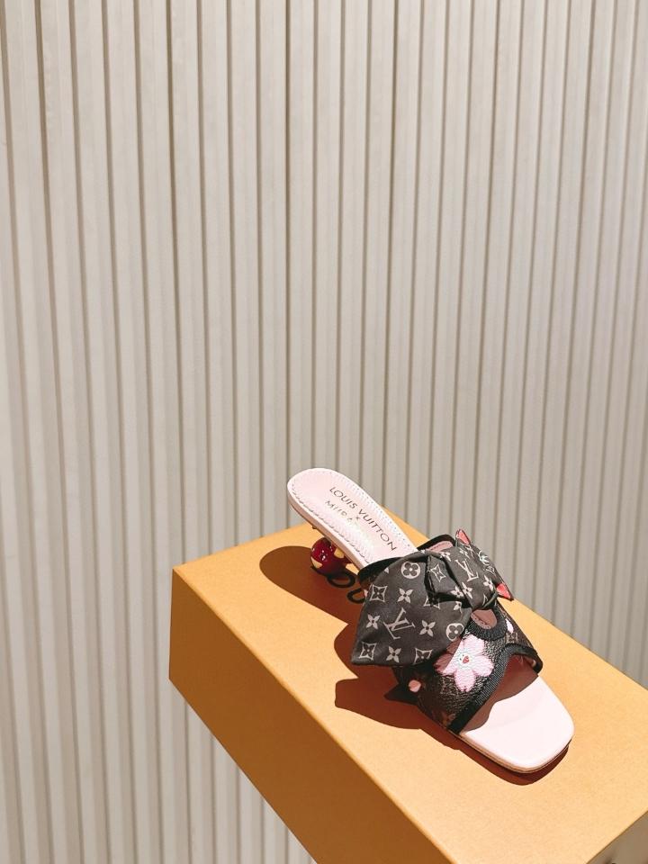 Louis Vuitton LV x TM Cherie Mules leather brown 🌸55mm (1) -duoc-ban-tai-Hvip Shoes and Clothes