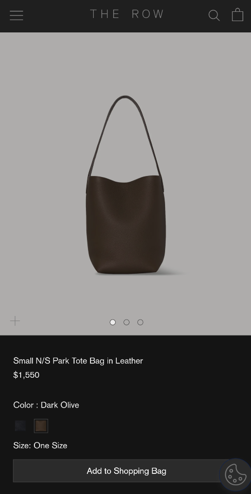 The Row Small N/S Park Tote Bag in Leather  dark Olive 24X22X11cm-duoc-ban-tai-Hvip Bags and Accessories