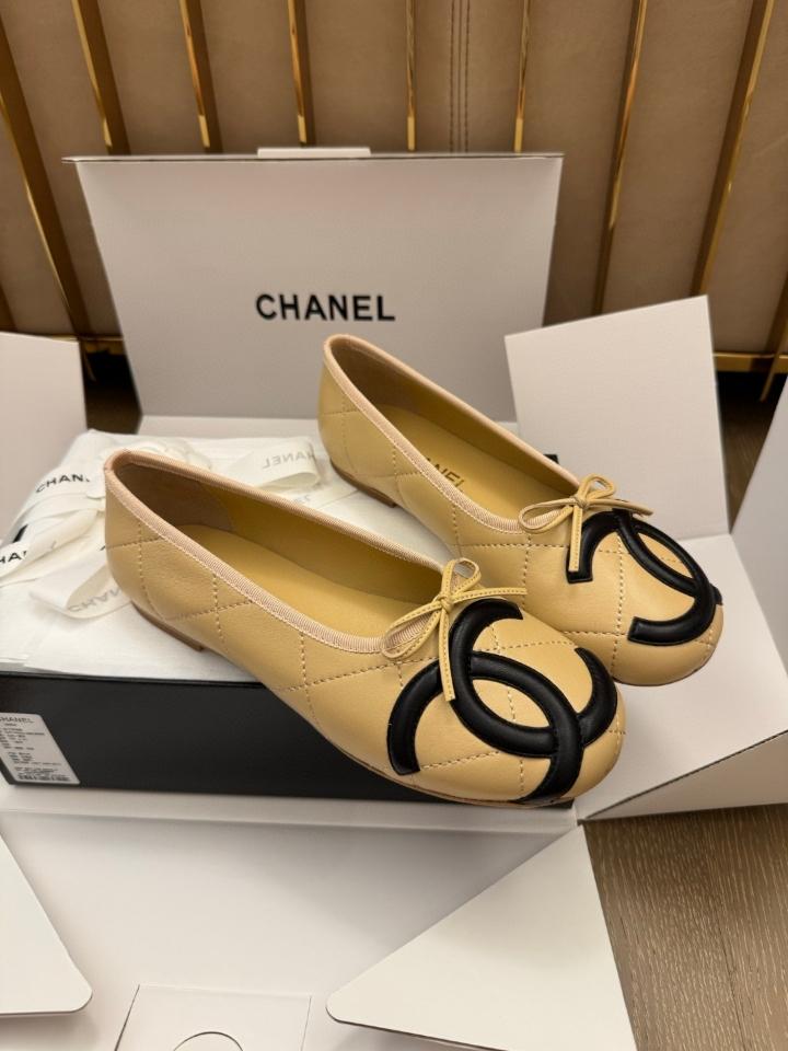 Chanel Ballet flats Lambskin beige and white G47163 -duoc-ban-tai-Hvip Shoes and Clothes