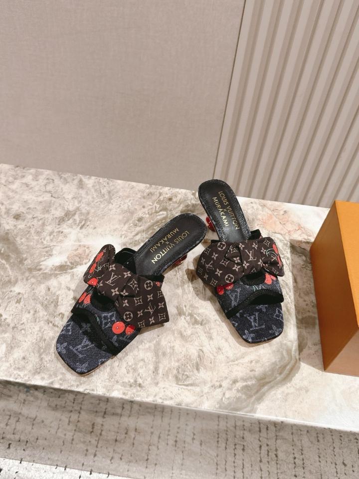 Louis Vuitton LV x TM  Cherie Mules black 🍒55mm (1)  -duoc-ban-tai-Hvip Shoes and Clothes