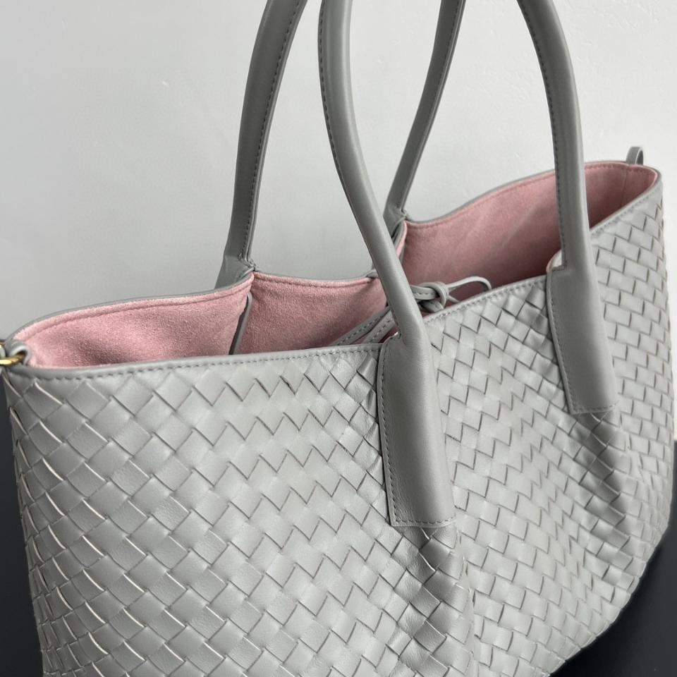 Bottega Veneta Large Pinacoteca grey/pink 817166 23*43*14.5cm-duoc-ban-tai-Hvip Bags and Accessories