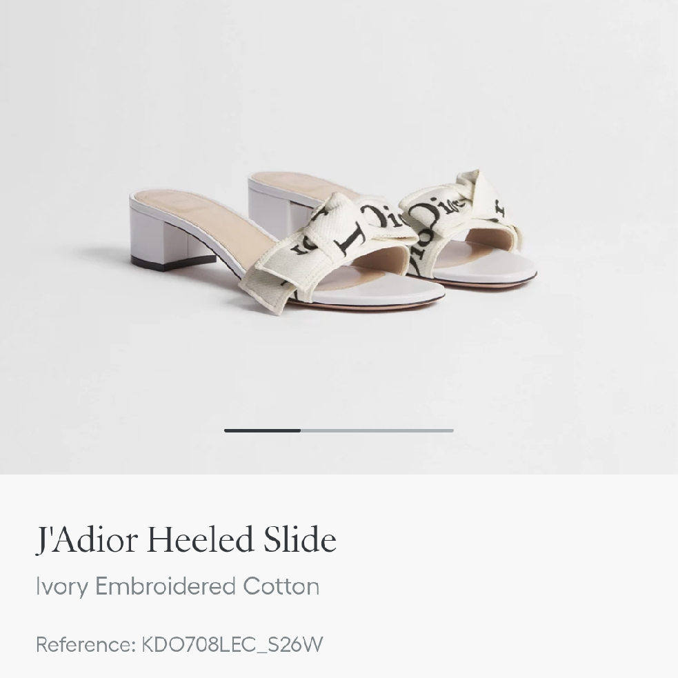 Dior J'Adior Heeled Slide Embroidered Cotton-duoc-ban-tai-Hvip Shoes and Clothes