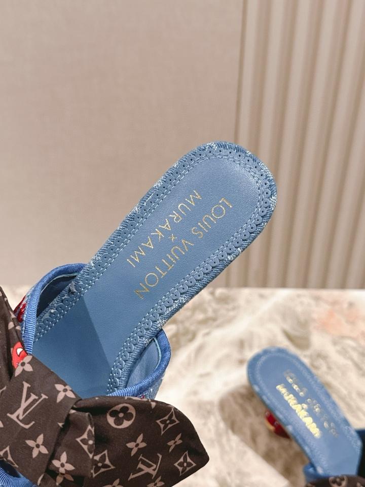 Louis Vuitton LV x TM  Cherie Mules blue 🍒55mm (1)  -duoc-ban-tai-Hvip Shoes and Clothes