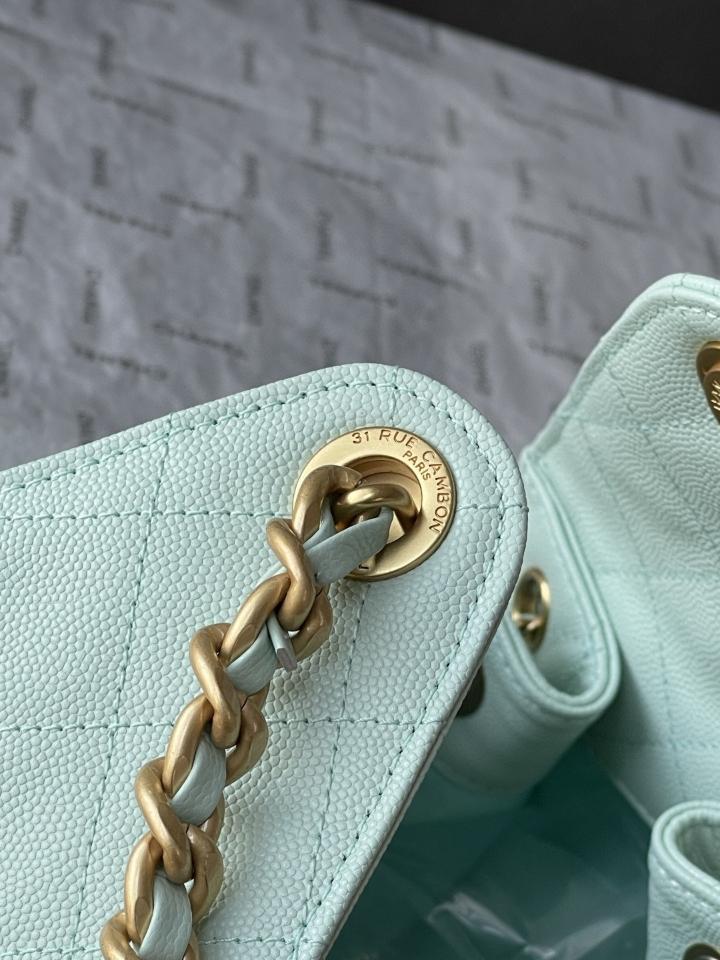 CHANEL 25 Small Handbag grained Calfskin & gold-tone tone Metal,light blue AS5293 30-26-14cm-duoc-ban-tai-Hvip Bags and Accessories