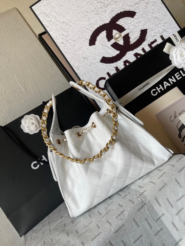 CHANEL 25 Small Handbag grained Calfskin & gold-tone tone Metal,white  AS5293 30-26-14cm-duoc-ban-tai-Hvip Bags and Accessories