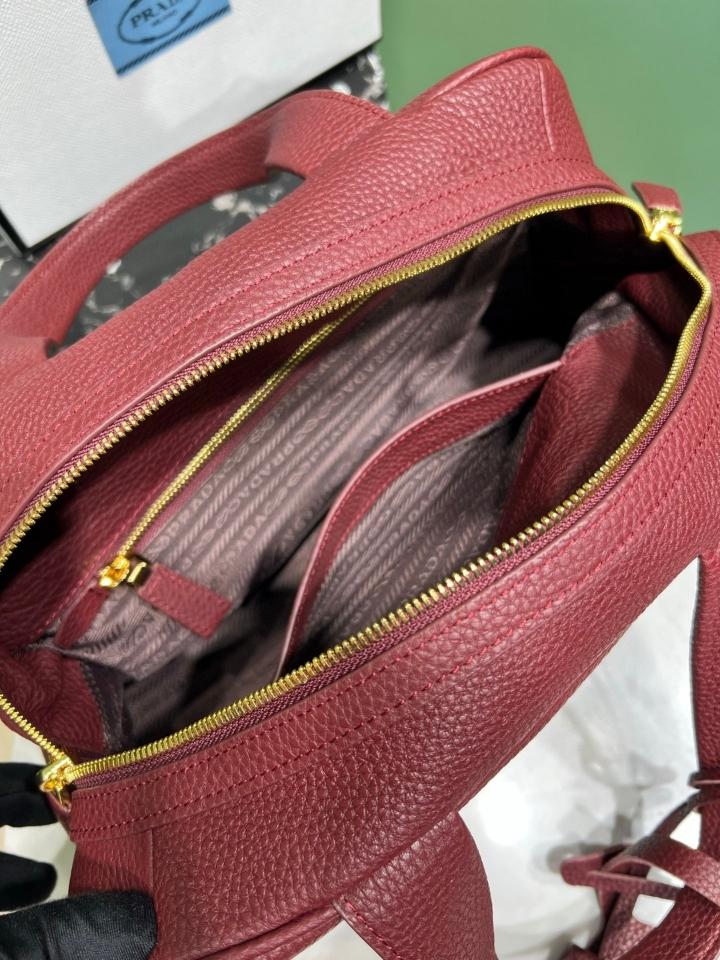 Prada Large leather top-handle bag red 1BB148 33x22x14 cm -duoc-ban-tai-Hvip Bags and Accessories