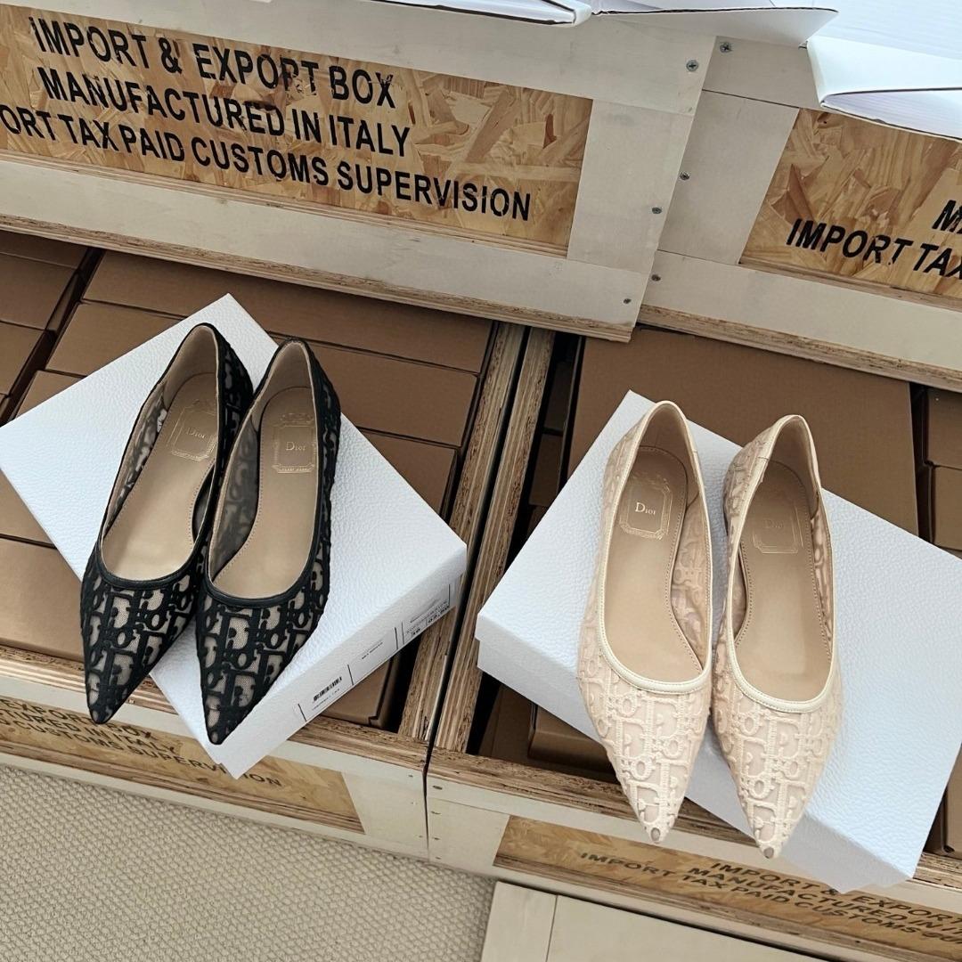Dior Adiorable flat shoes Dior Oblique Embroidered Mesh-duoc-ban-tai-Hvip Shoes and Clothes