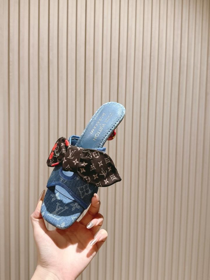 Louis Vuitton LV x TM Cherie Mules blue 55mm (1) -duoc-ban-tai-Hvip Shoes and Clothes