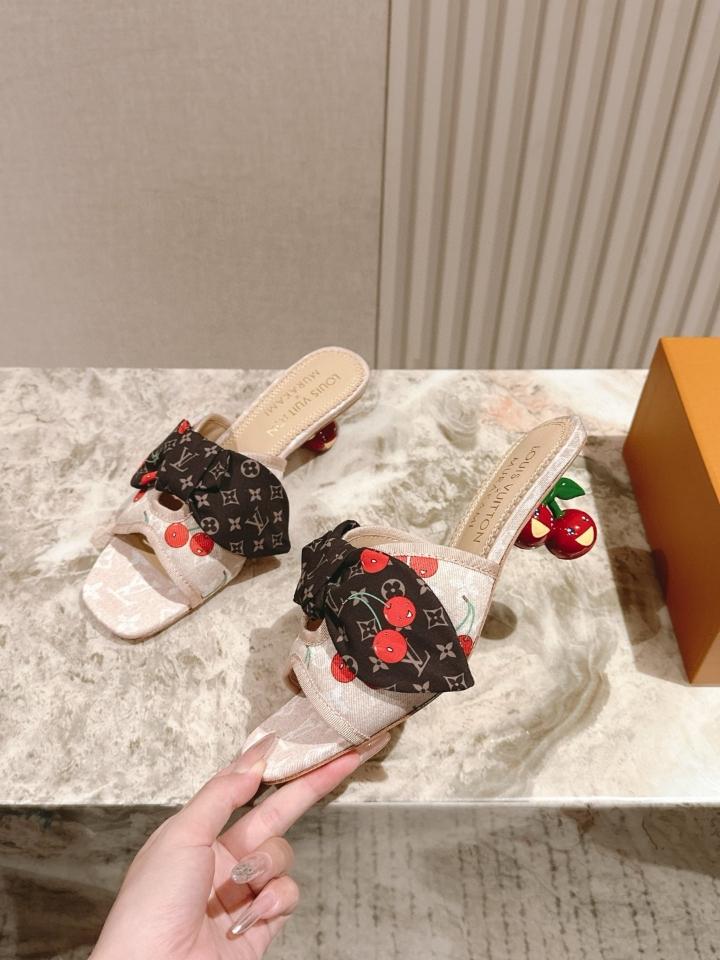 Louis Vuitton LV x TM  Cherie Mules beige 🍒55mm (1) -duoc-ban-tai-Hvip Shoes and Clothes