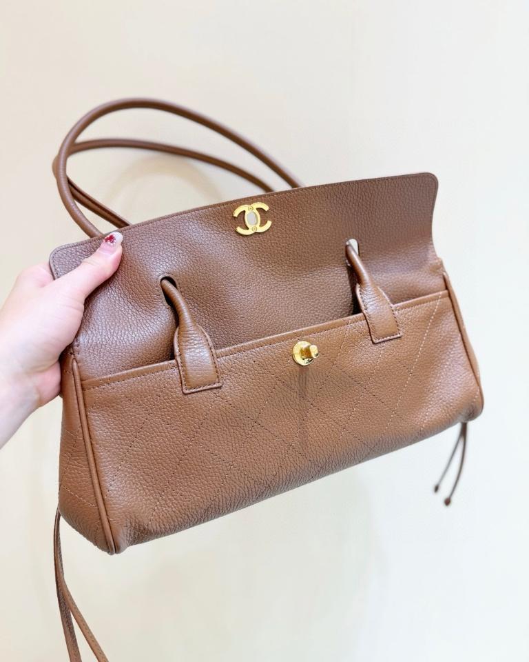 Chanel Small Shopping Bag   Grained Calfskin & Gold-Tone Metal brown 15*30.5*11.5cm AS6288-duoc-ban-tai-Hvip Bags and Accessories