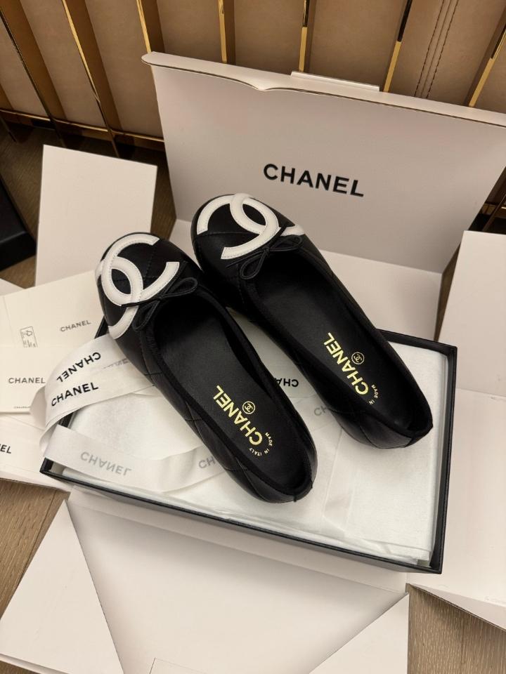 Chanel Ballet flats Lambskin Black and white G47163 -duoc-ban-tai-Hvip Shoes and Clothes