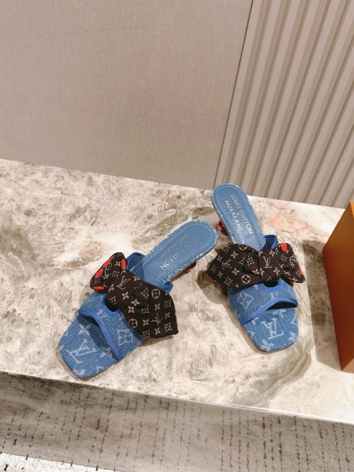 Louis Vuitton LV x TM Cherie Mules blue 55mm (1) -duoc-ban-tai-Hvip Shoes and Clothes