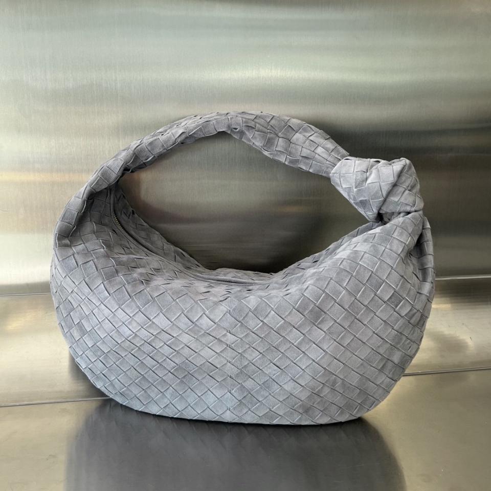 Bottega Veneta Jodie dark grey suede 600261 48x40x16cm-duoc-ban-tai-Hvip Bags and Accessories
