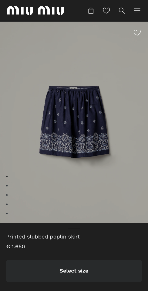 Miu Miu Printed slubbed poplin skirt MG2425-duoc-ban-tai-Hvip Shoes and Clothes