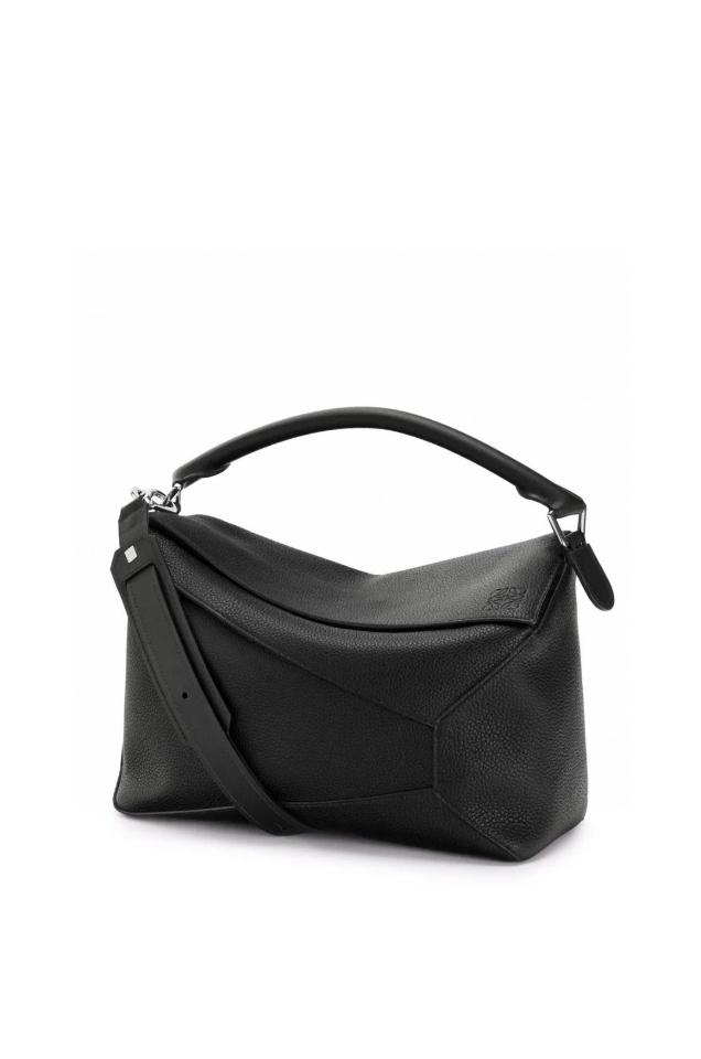 Loewe medium puzzle grained calfskin leather black 29*19.5*14cm A510P49X26-duoc-ban-tai-Hvip Bags and Accessories