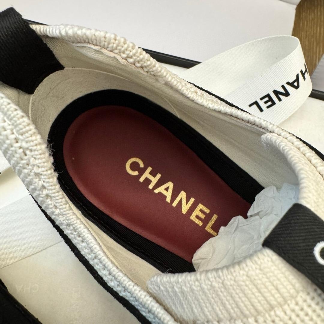Chanel Trainers Velvet Calfskin & Mixed Fibers Black & White G47413 (1)-duoc-ban-tai-Hvip Shoes and Clothes