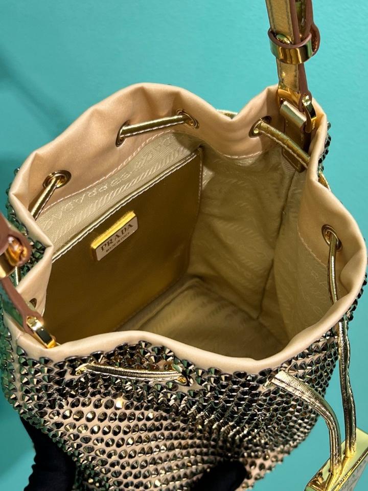 Prada  Mini crystal-studded satin bag Sand Beige 1BE067 16x2110cm-duoc-ban-tai-Hvip Bags and Accessories